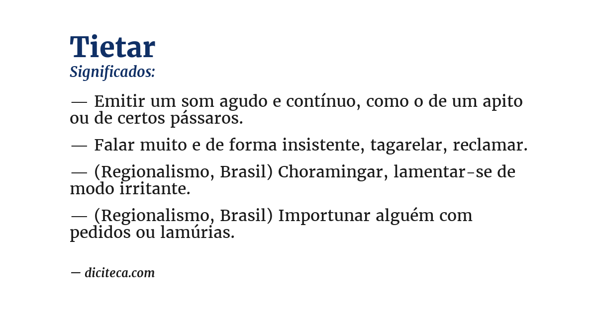 Significado de tietar