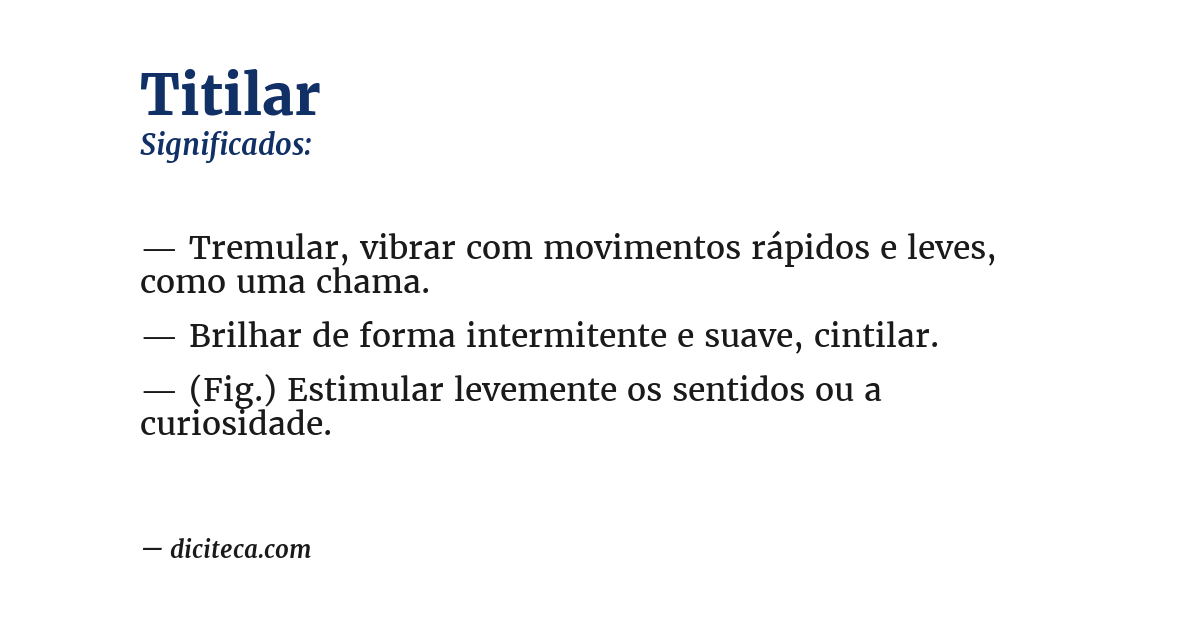 Significado de titilar