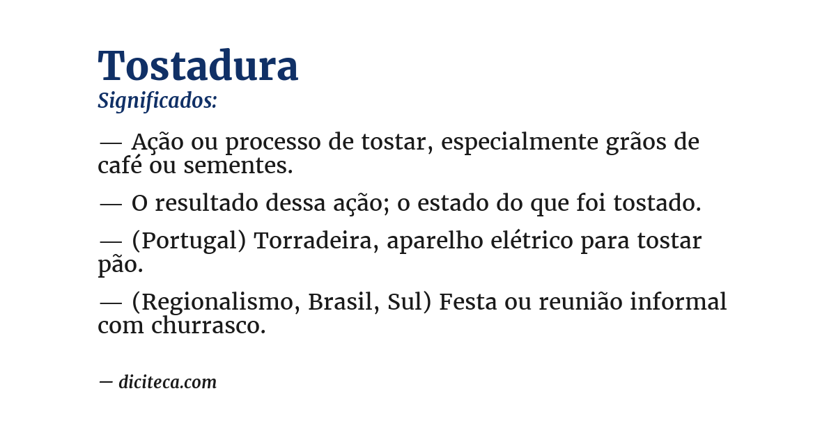Significado de tostadura