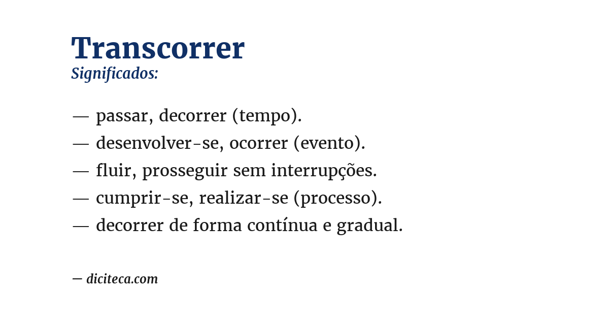 Significado de transcorrer