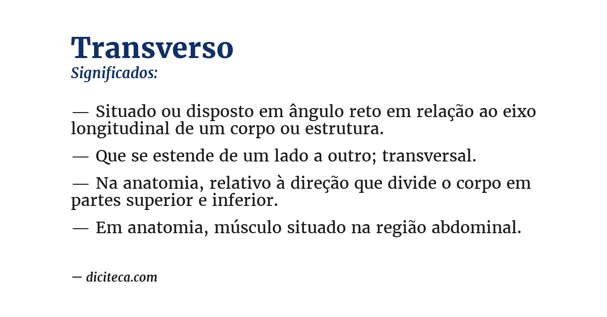 Significado de transverso