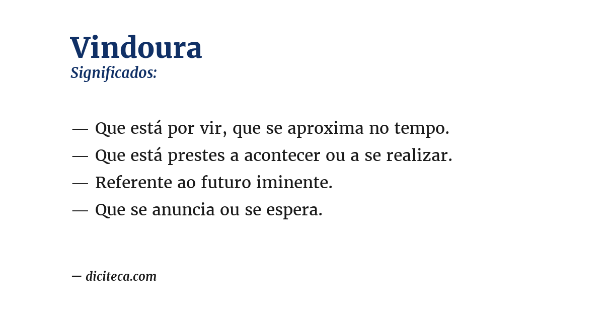 Significado de vindoura