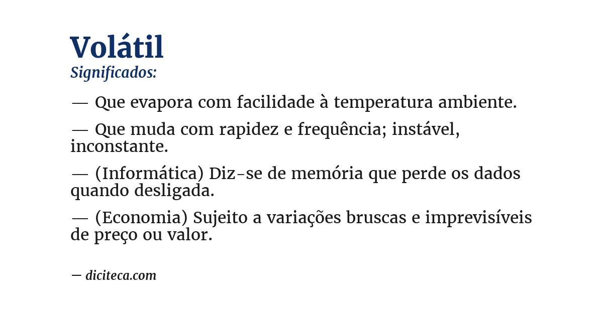 Significado de volátil