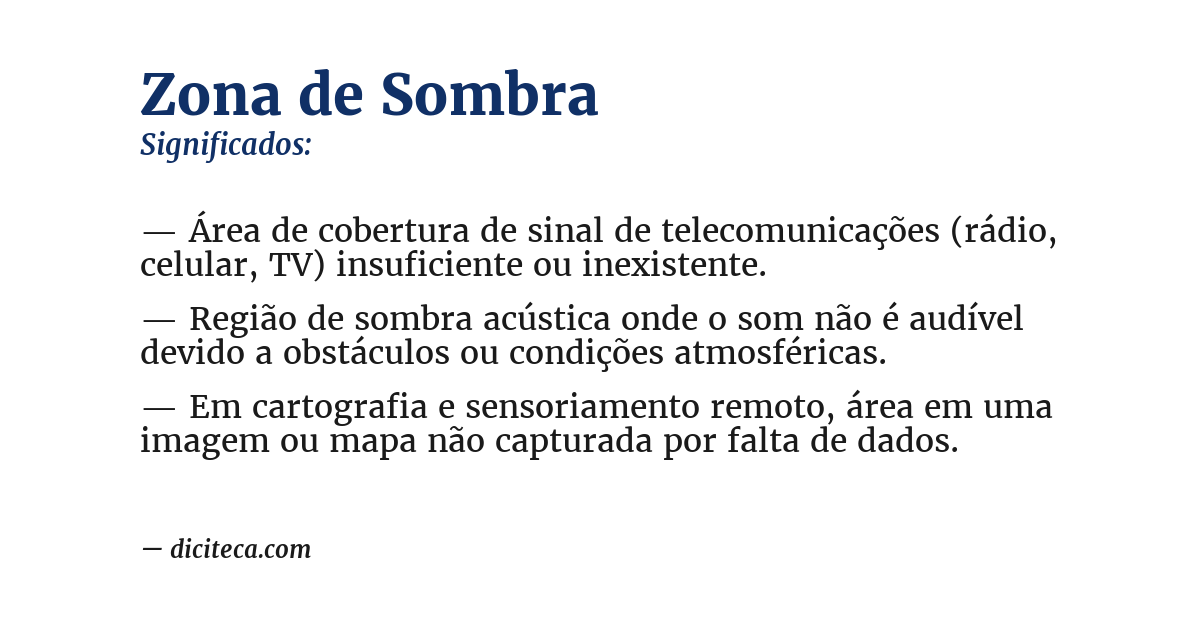 Significado de zona de sombra