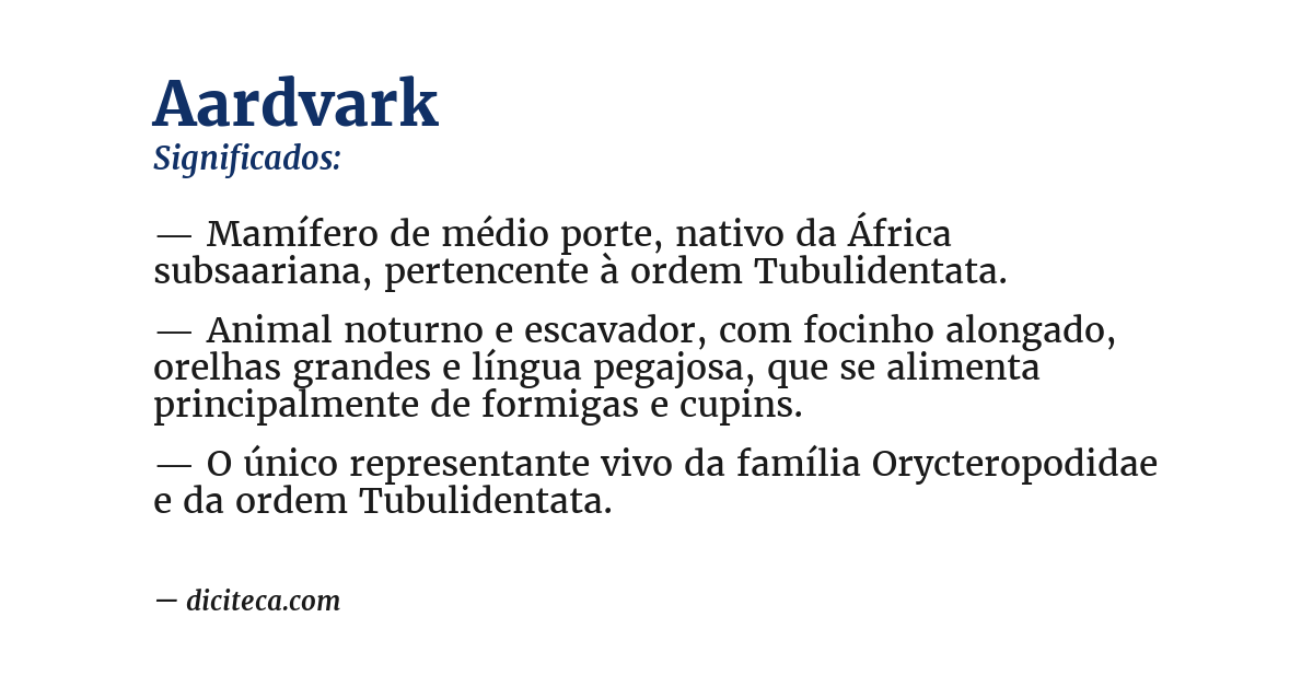 Significado de aardvark