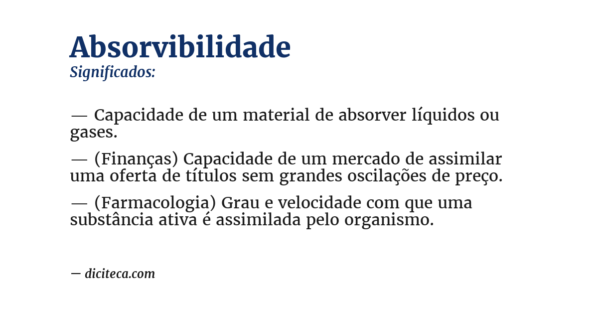 Significado de absorvibilidade