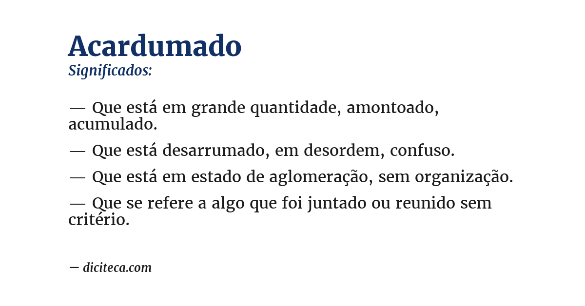 Significado de acardumado