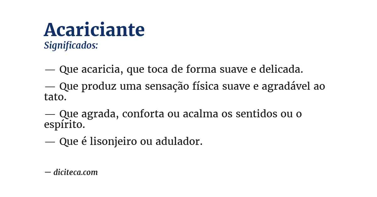 Significado de acariciante