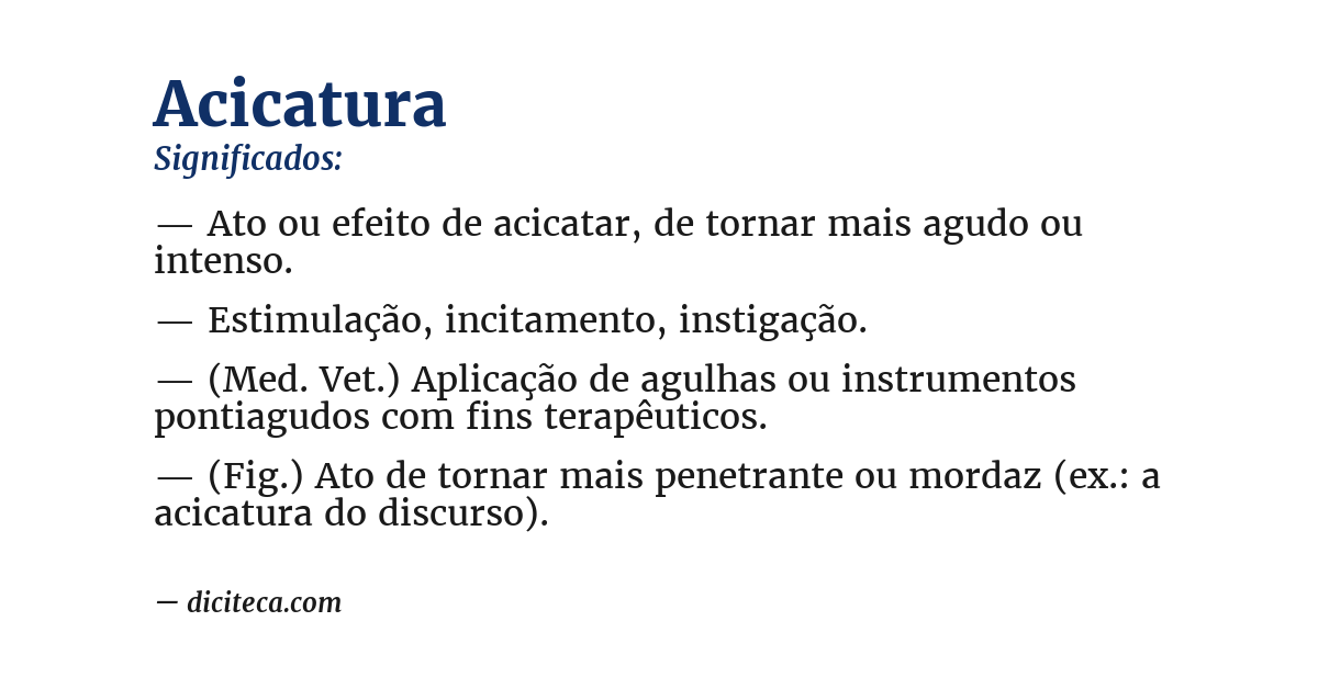 Significado de acicatura
