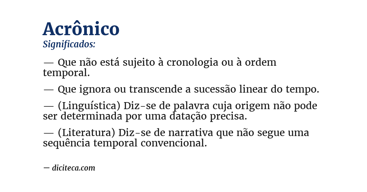 Significado de acrônico