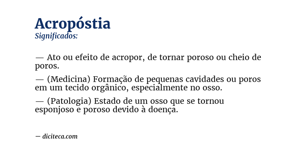 Significado de acropóstia