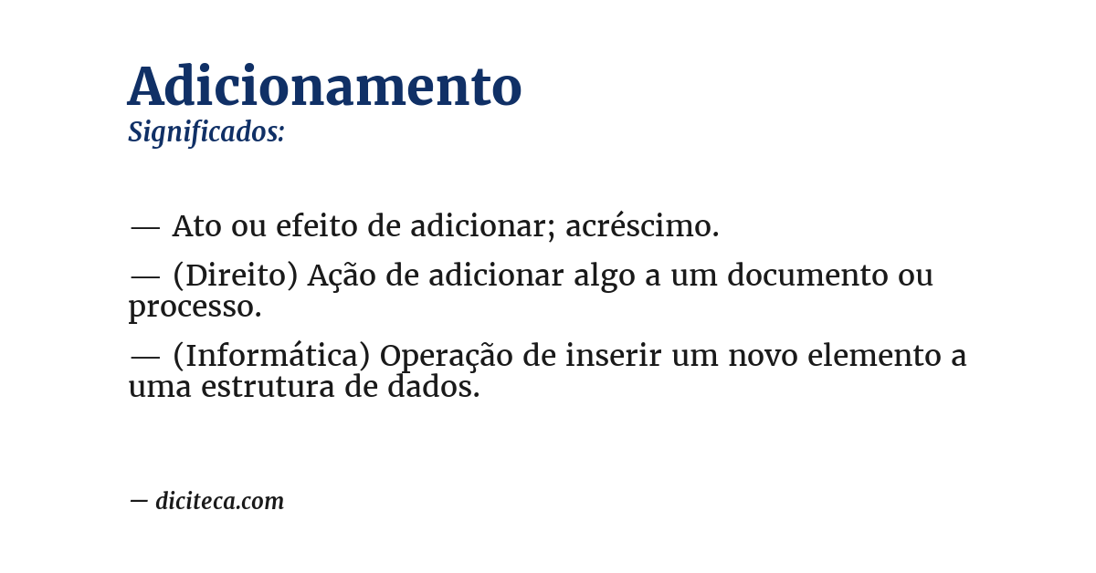 Significado de adicionamento