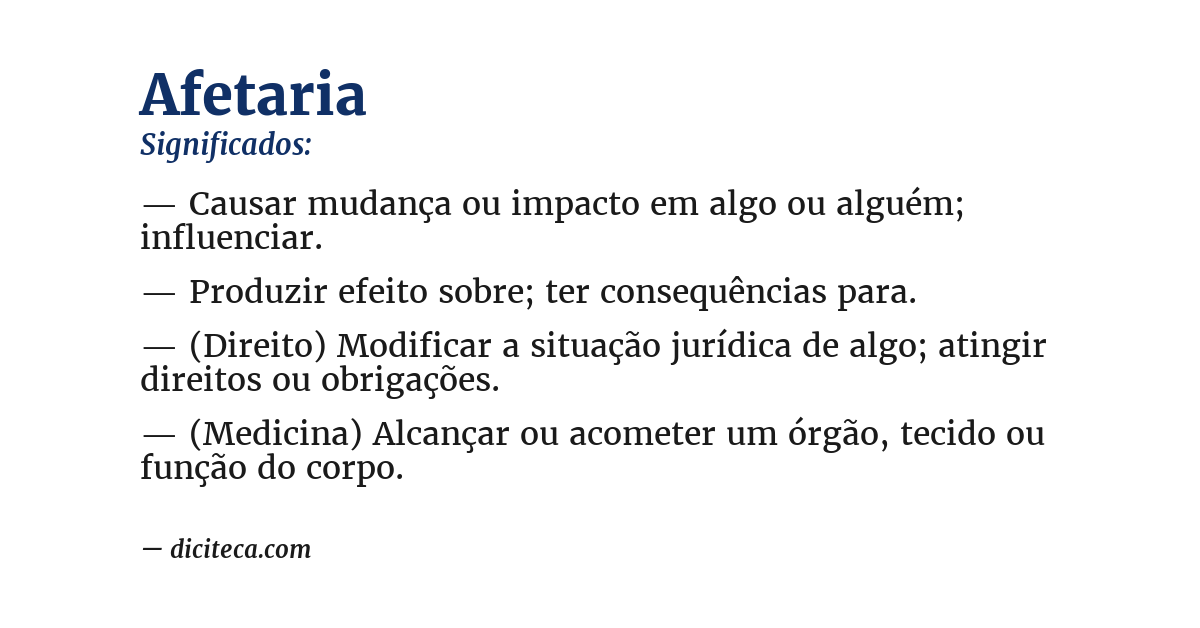 Significado de afetaria
