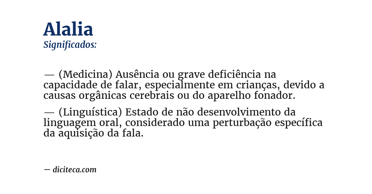 Significado de alalia