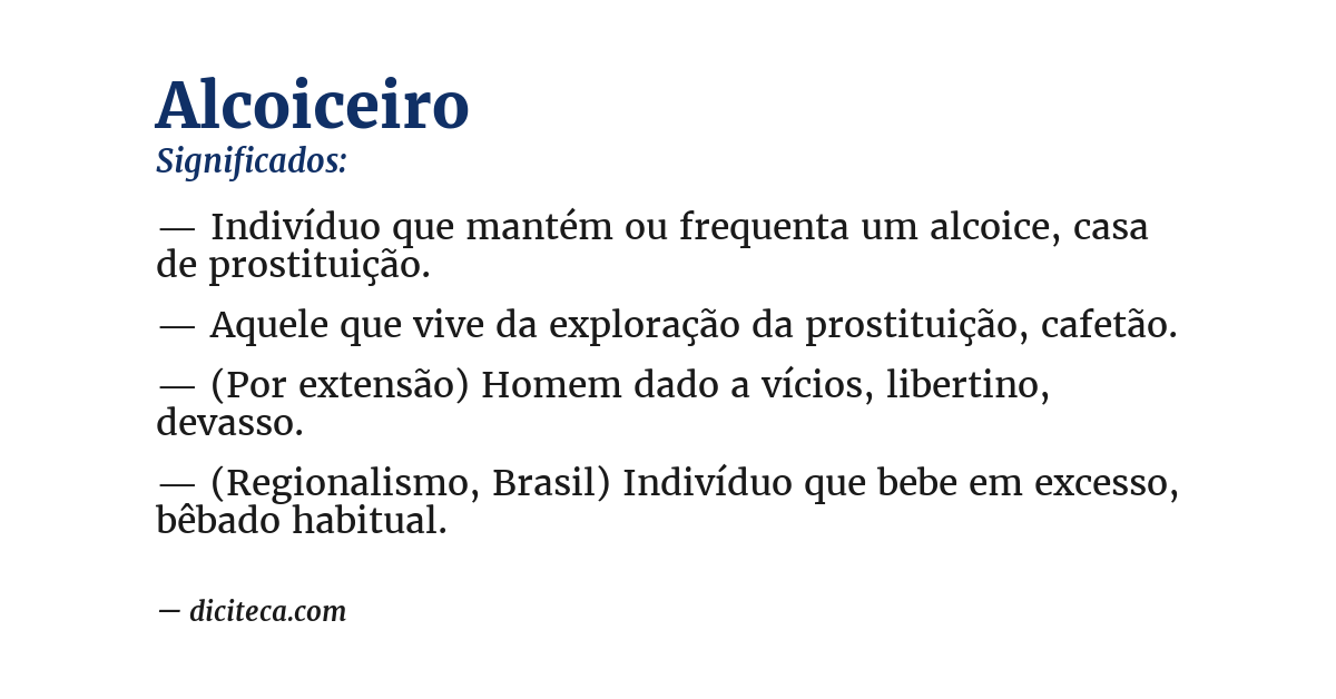 Significado de alcoiceiro
