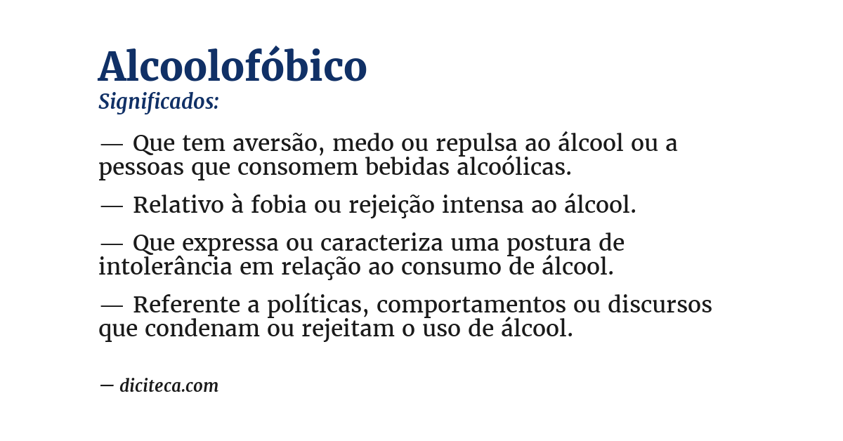 Significado de alcoolofóbico