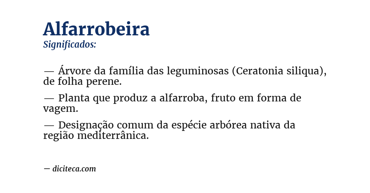 Significado de alfarrobeira