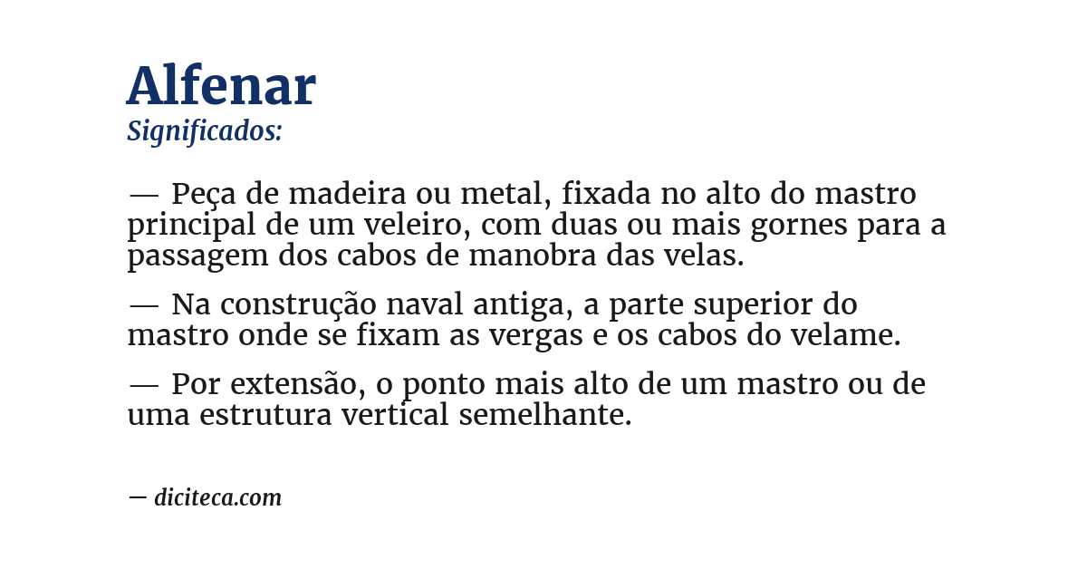 Significado de alfenar