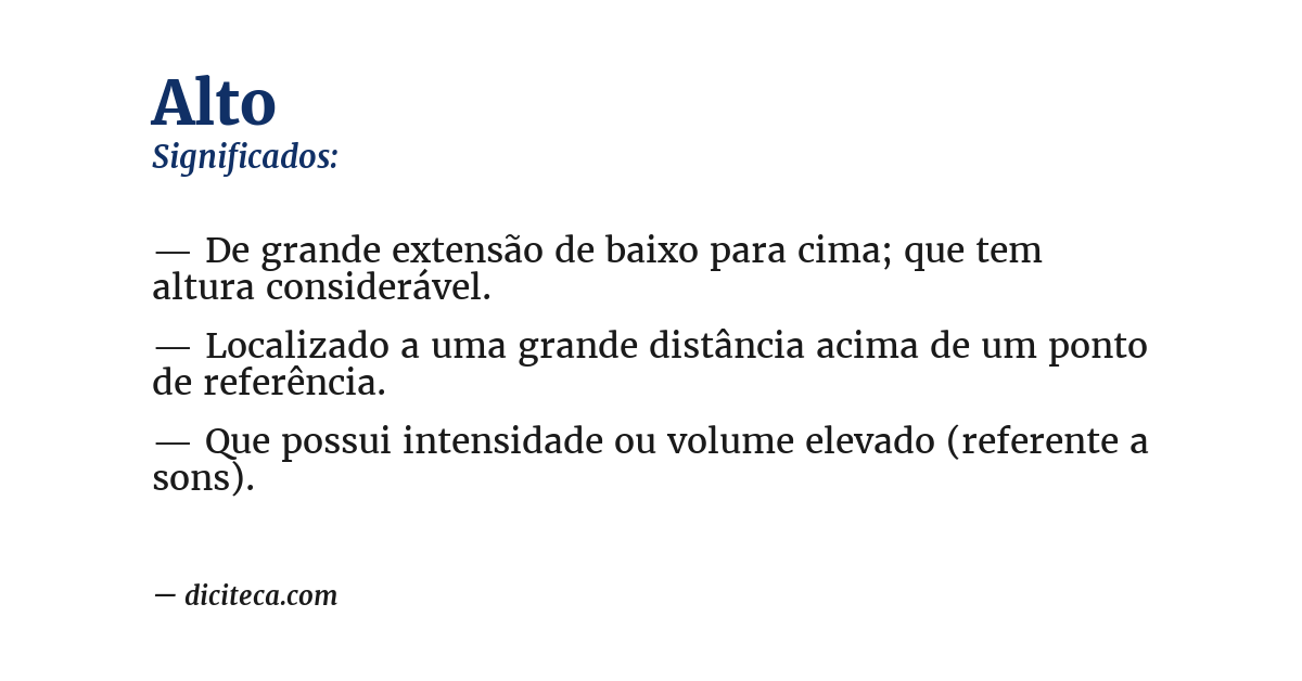 Significado de alto