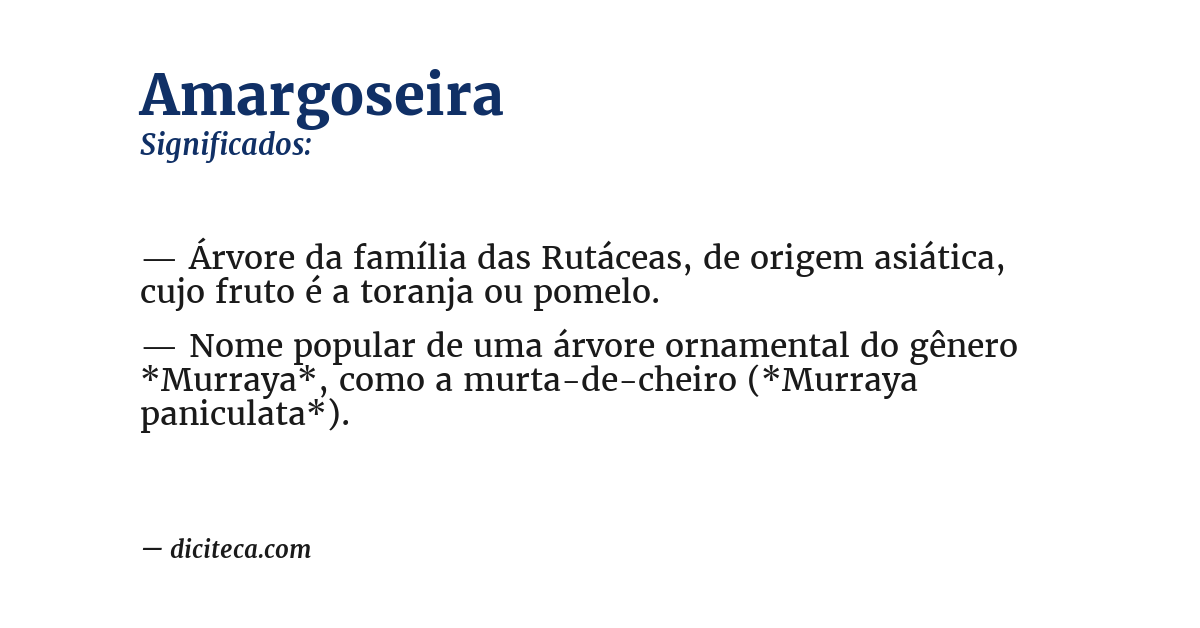 Significado de amargoseira