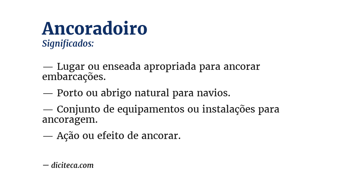 Significado de ancoradoiro