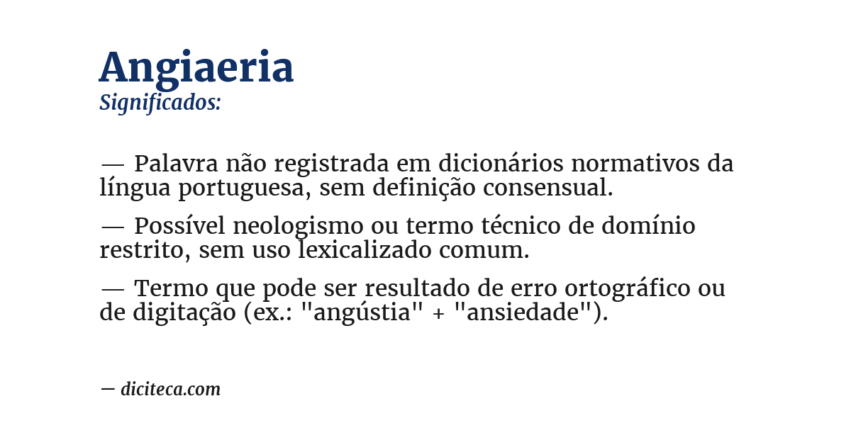 Significado de angiaeria