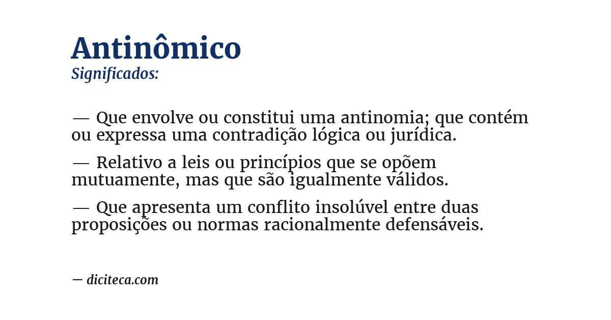 Significado de antinômico