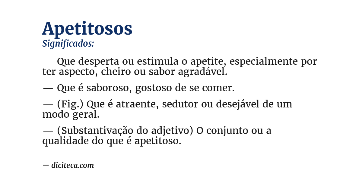 Significado de apetitosos