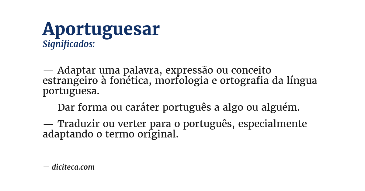 Significado de aportuguesar