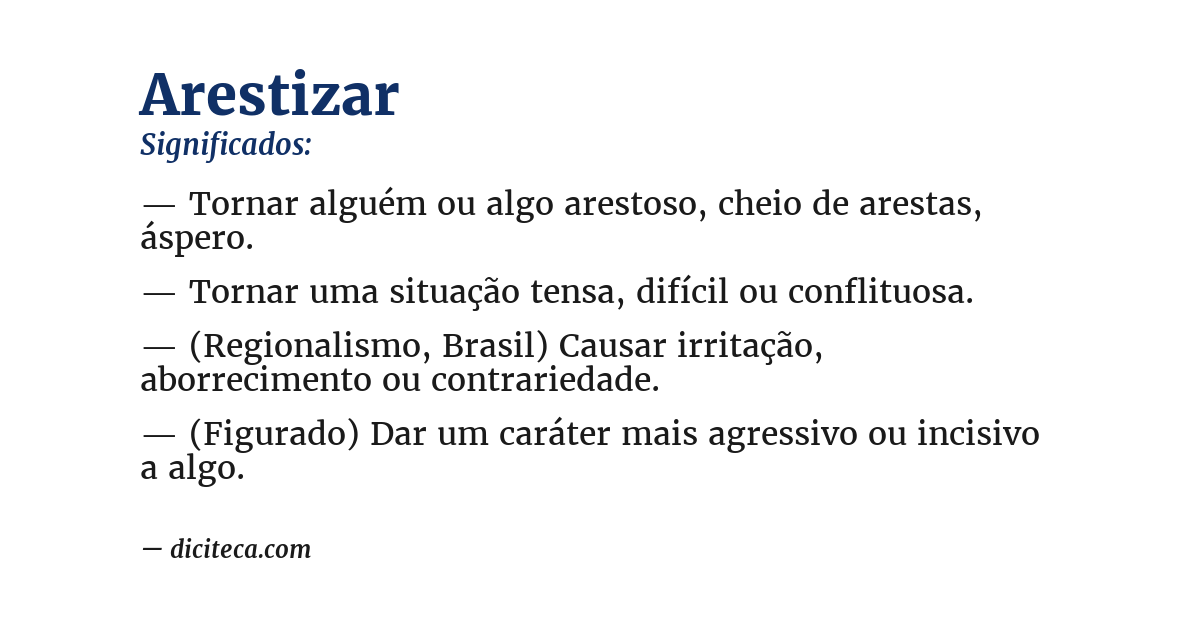 Significado de arestizar