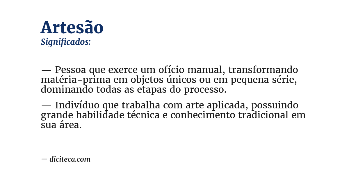 Significado de artesão
