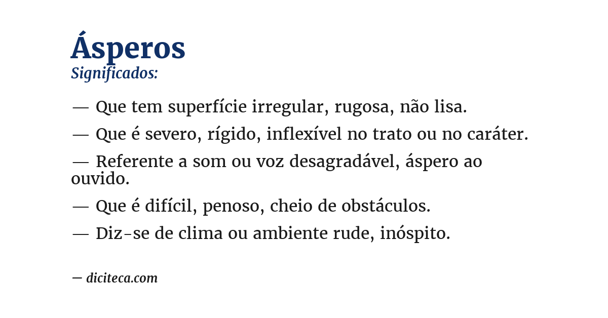 Significado de ásperos