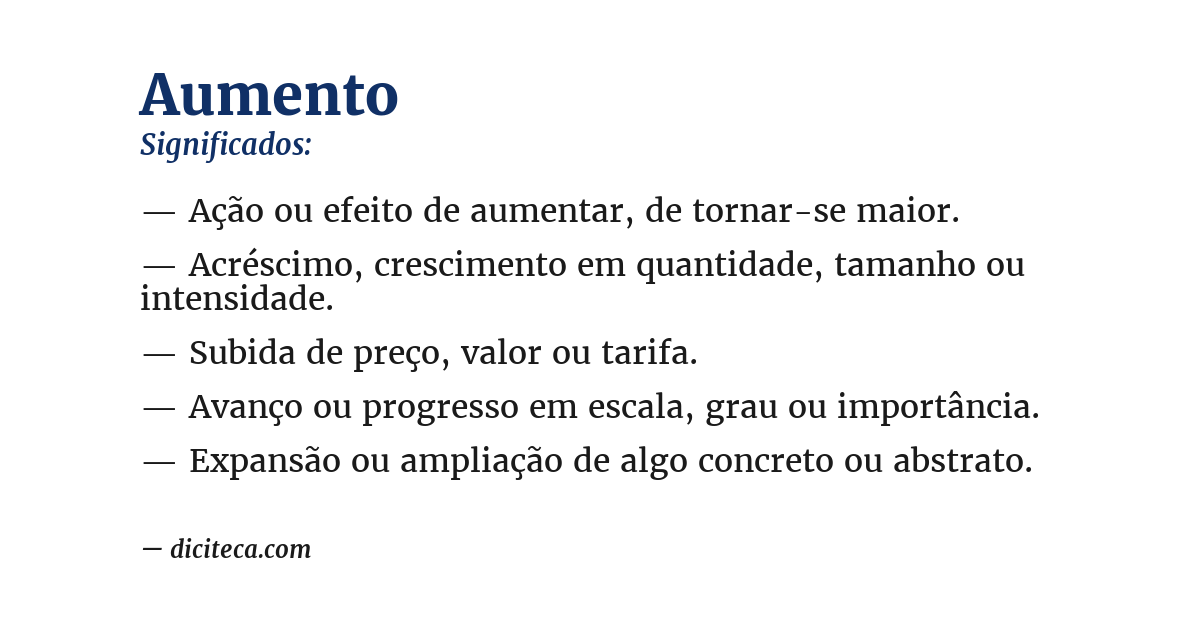 Significado de aumento