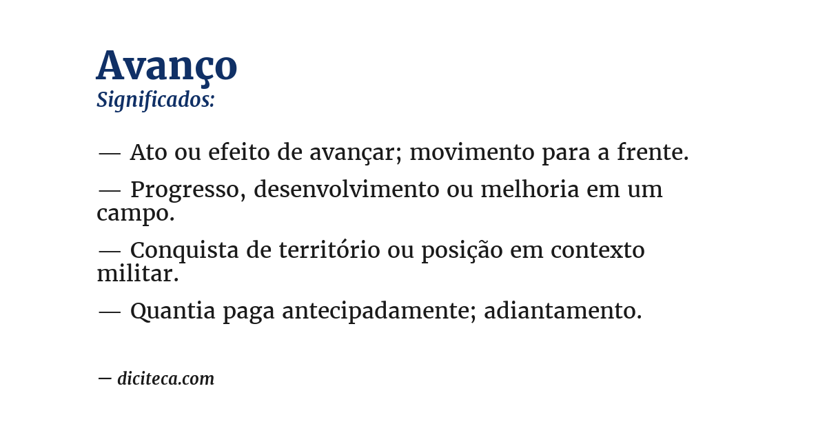 Significado de avanço