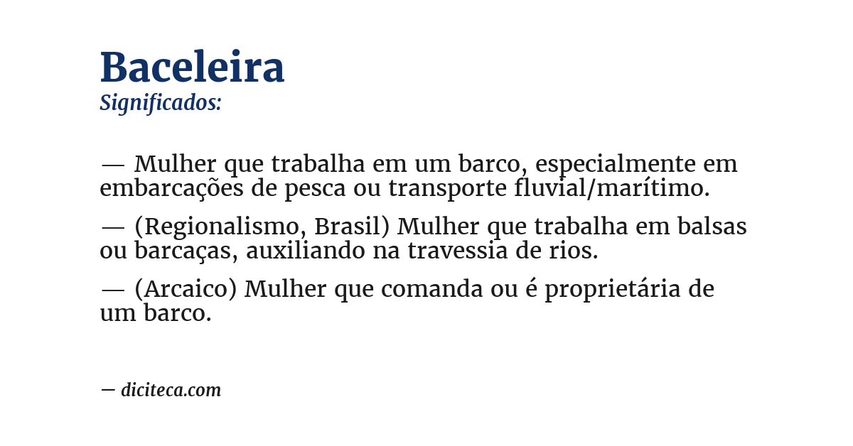 Significado de baceleira
