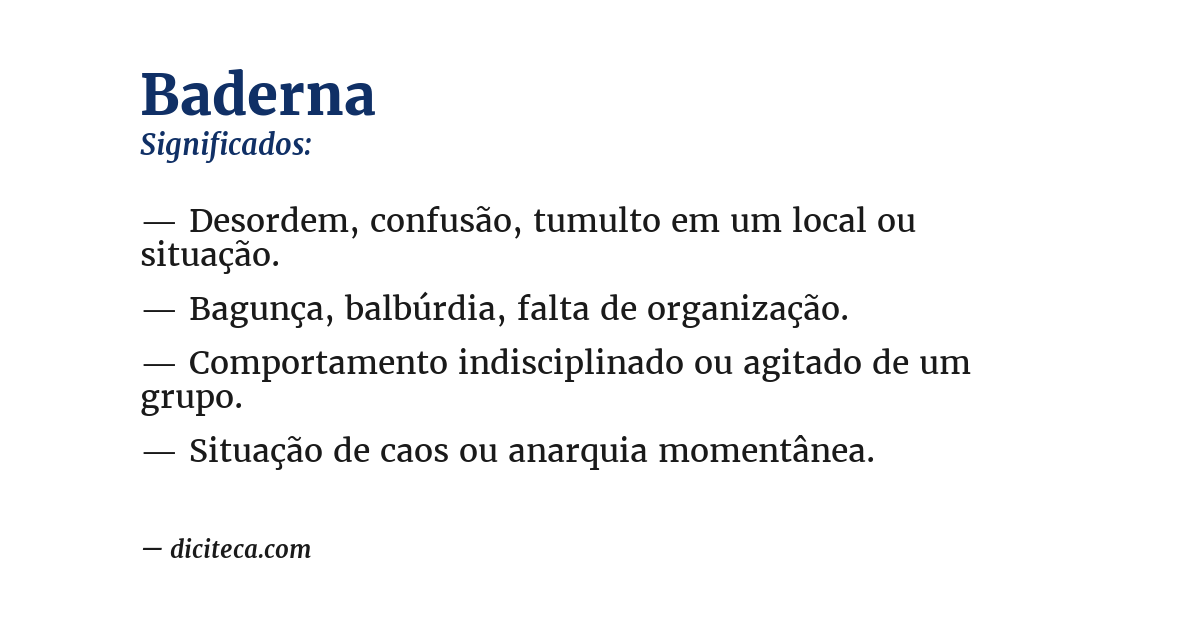 Significado de baderna