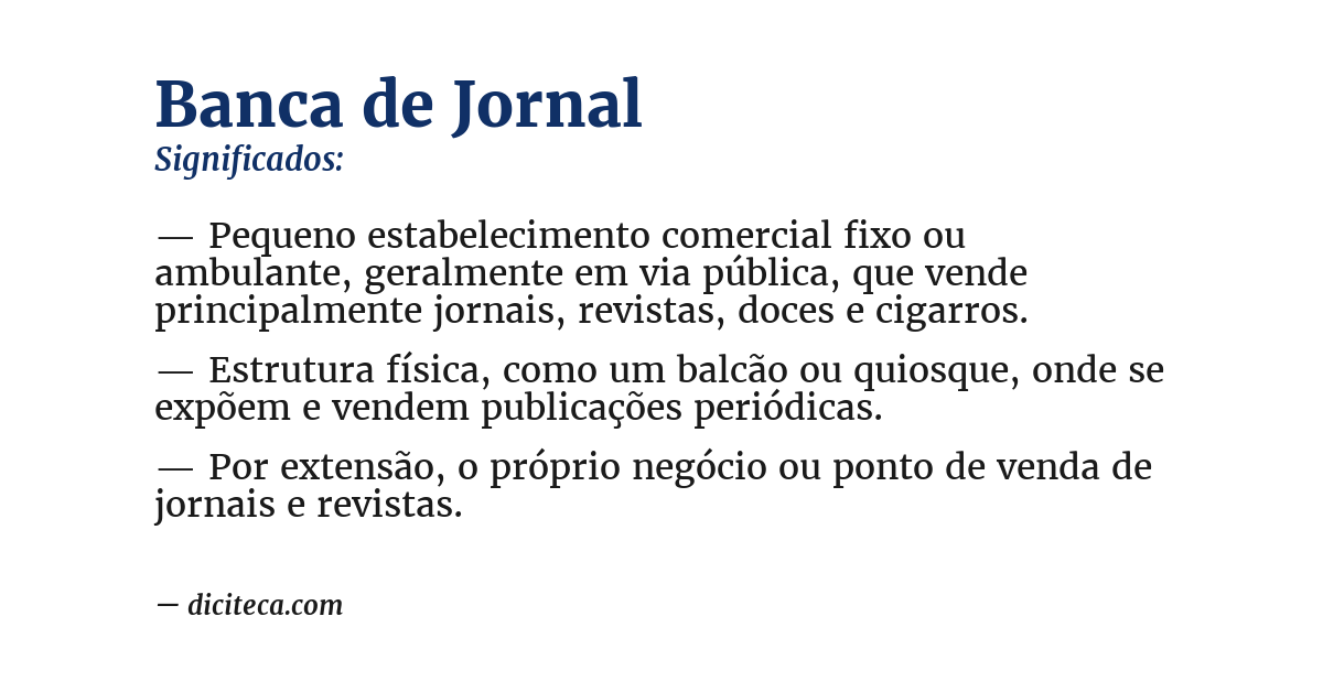 Significado de banca de jornal