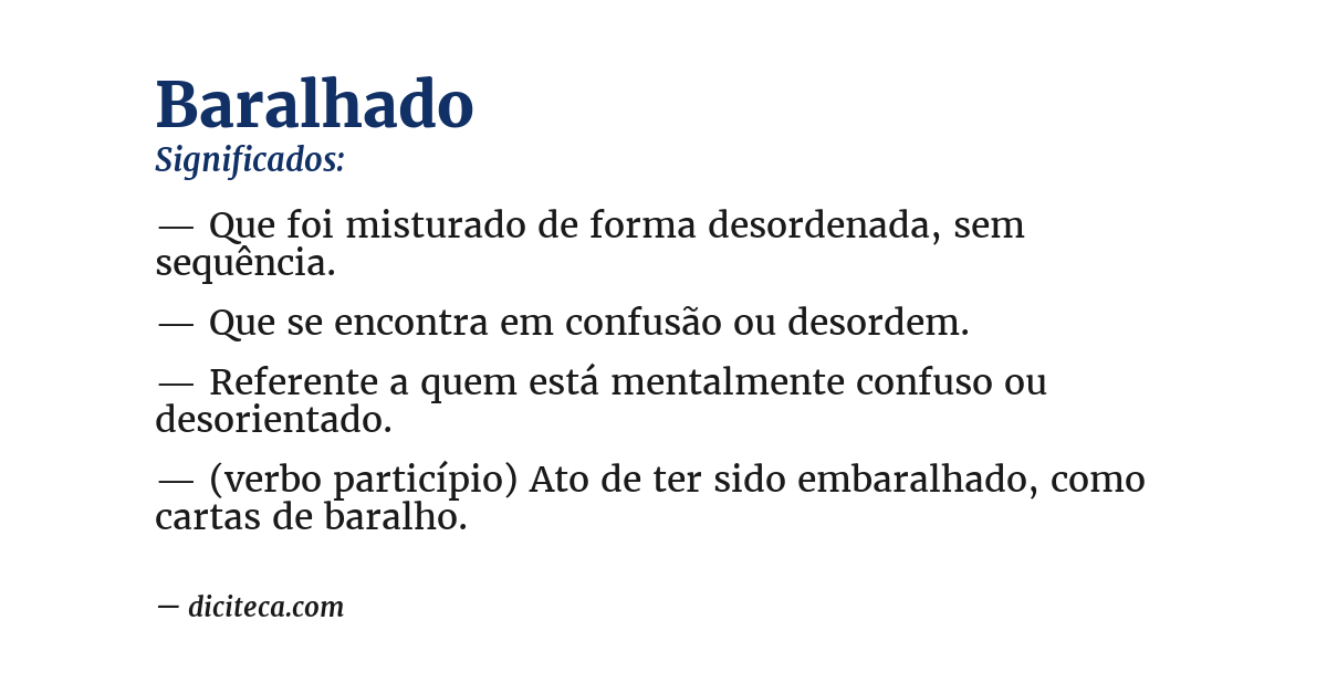 Significado de baralhado