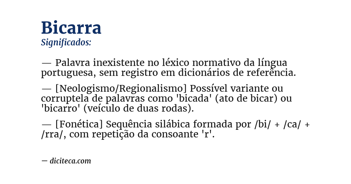 Significado de bicarra