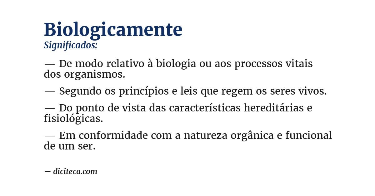 Significado de biologicamente