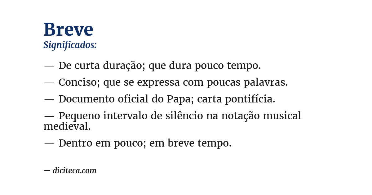 Significado de breve