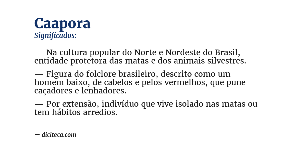 Significado de caapora