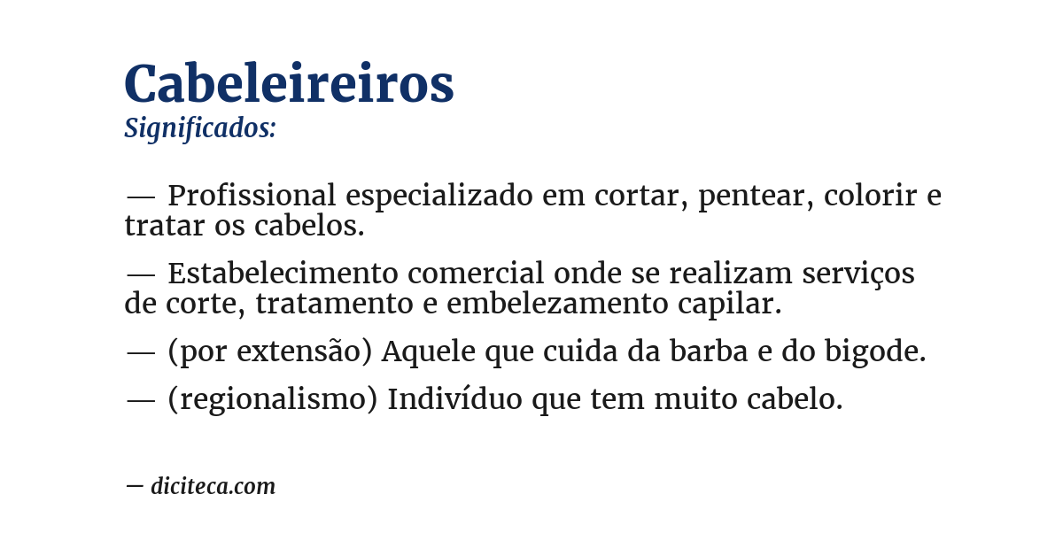 Significado de cabeleireiros