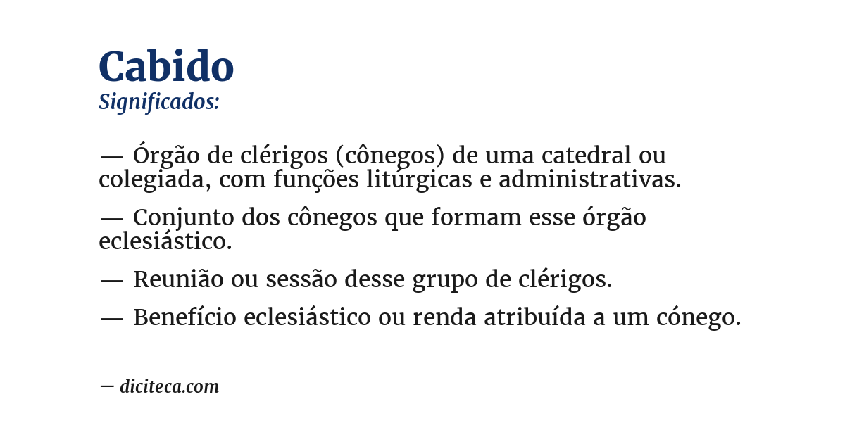 Significado de cabido