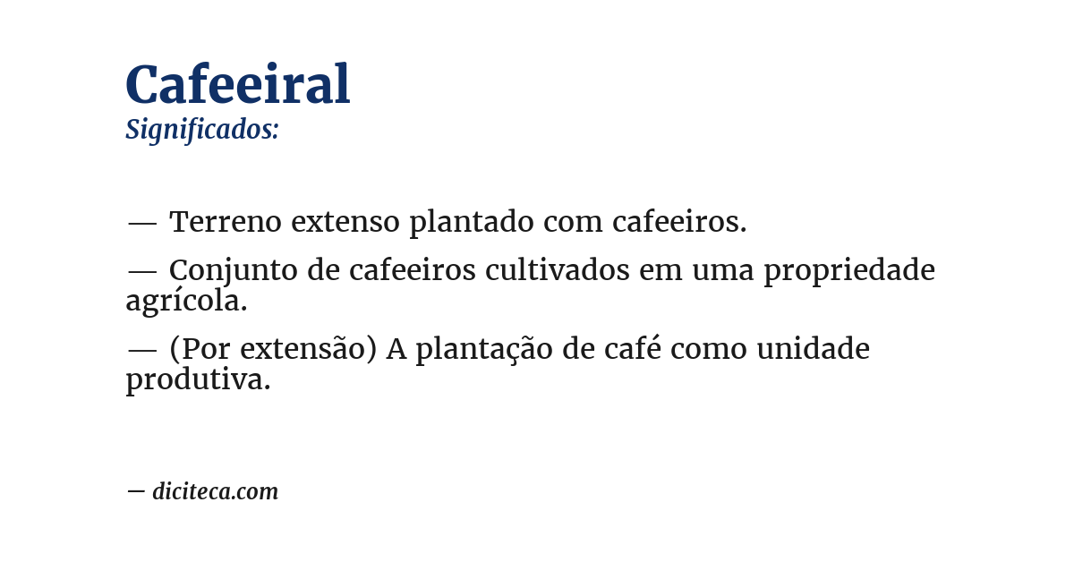 Significado de cafeeiral