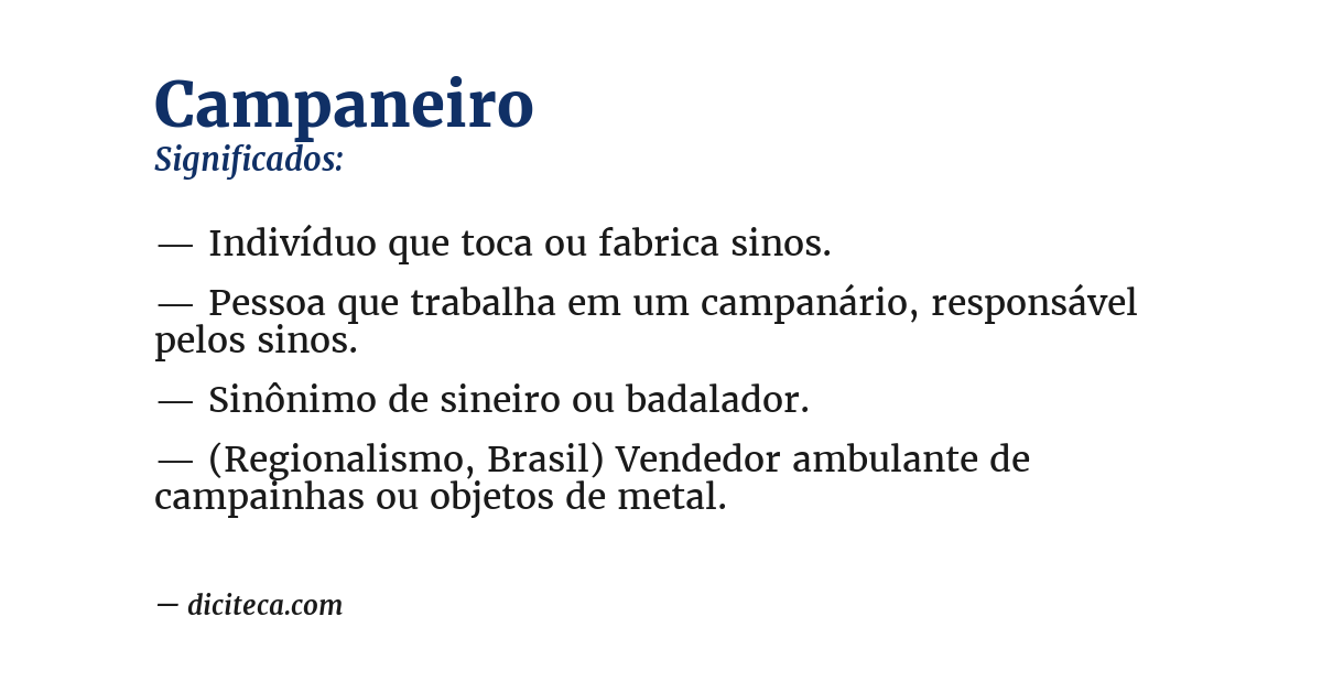 Significado de campaneiro