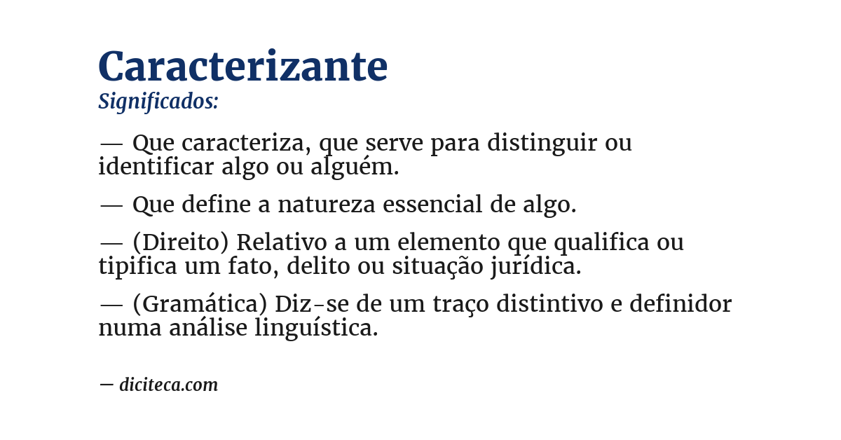 Significado de caracterizante