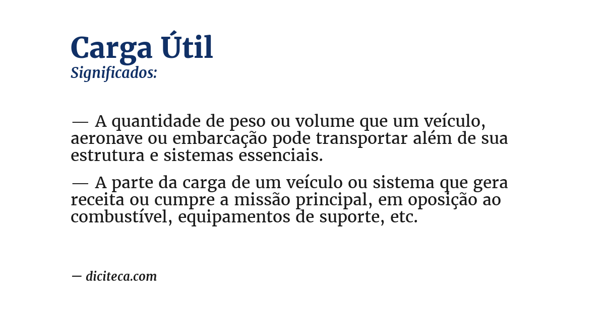 Significado de carga útil