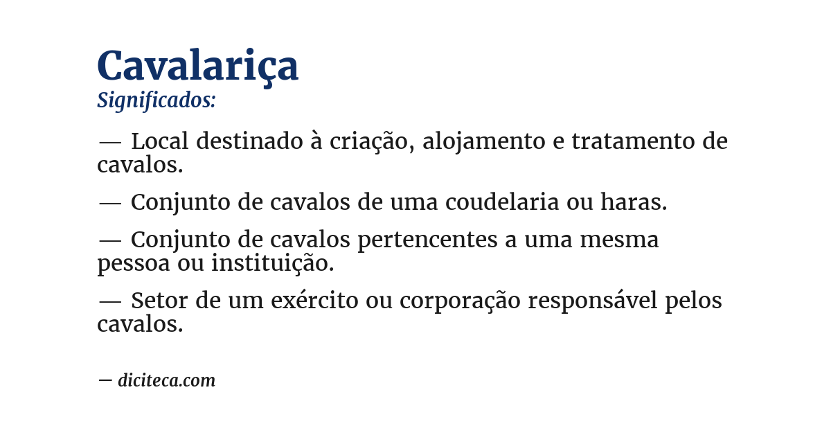 Significado de cavalariça