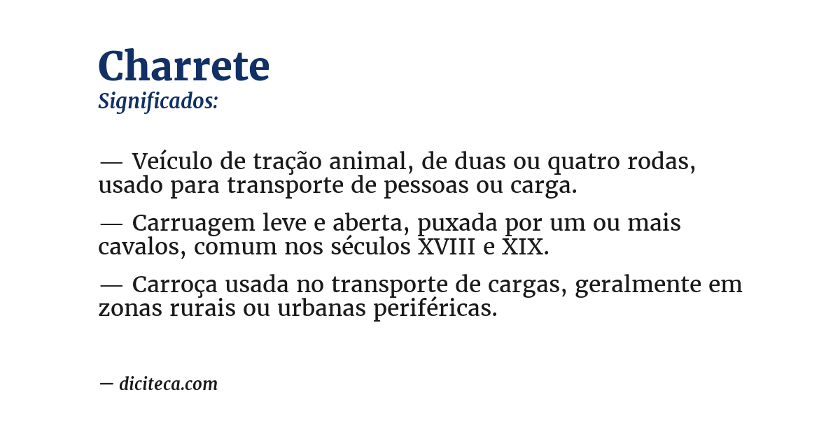 Significado de charrete
